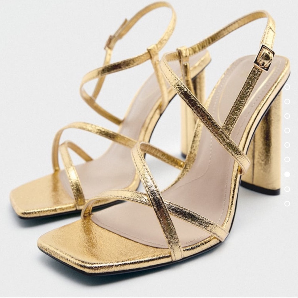 Zara Gold Metallic Heels